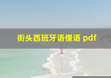 街头西班牙语俚语 pdf